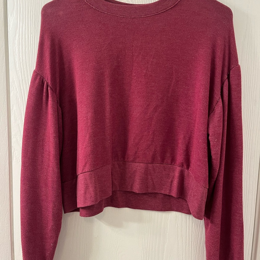 Women's Burgundy Long Sleeve Top